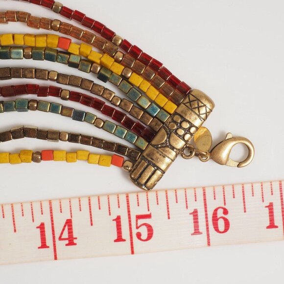 Chicos Multicolor Beaded Necklace With Chain Closure - Picture 8 of 9